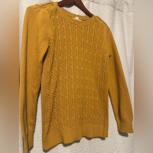 Banana Republic Mustard Cable Knit Sweater
